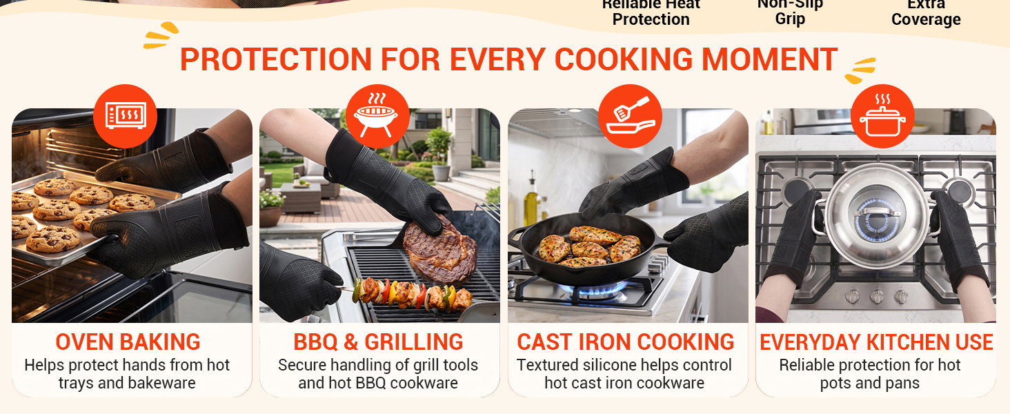 Protection for Every Cooking Moment,banking, grilling, cast iron cooking,everyday kitchen use