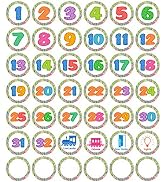 Wisdompro 1-32 Colorful Number Stickers, Line Up Spots/Dots for Classroom, Office (Diameter: 4 inch)