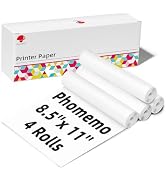 Phomemo M832 Thermal Printer Paper 8.5 x 11 Inch, 4 Rolls Quick-Dry US Letter Thermal Paper, Adva...