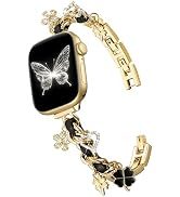 Witzon Slim Gold Watch Bands for Women Compatible with Apple Watch Band 41mm 40mm 38mm 42mm 44mm ...