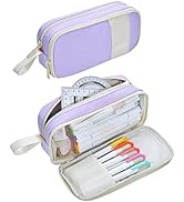YOKUMA Transparent Window Pencil Case Pouch Aesthetic Clear Cute Kawaii Marker Pen Bag for Girls ...