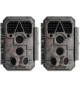 Meidase 2 Pack (Non-Cellular, Non-WiFi) Trail Camera P70, 64MP 1296p, No-Glow IR Night Vision, Mo...