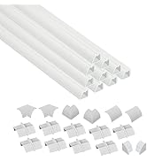 D-Line 157in Corner Cord Cover Kit, Paintable, Self-Adhesive Wire Hider, Hide Cords in Corners - ...
