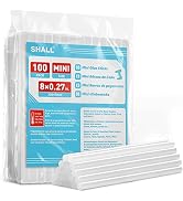 SHALL Mini Hot Glue Sticks, 0.27” Dia x 8” Long, 100-pack Clear Hot Melt Glue Gun Sticks for All-...