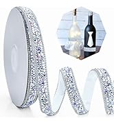 Dowarm 3 Yards Crystal Rhinestone Ribbon Self Adhesive Tape Bling Diamond Sticker Glittery Strips...