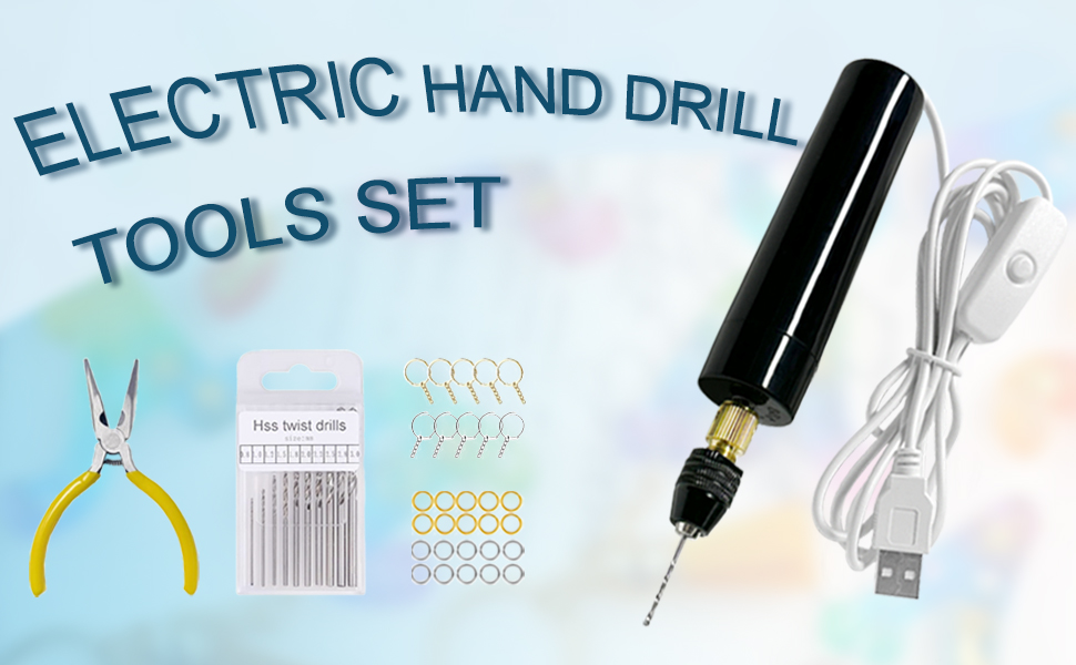 Keychain Making Kit Electric Resin Drill Grip Nose Pliers Tools for Resin Art