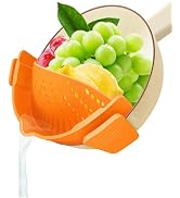 YEVIOR Clip on Strainer for Pots Pan Pasta Strainer, Silicone Food Strainer Hands-Free Pan Strain...