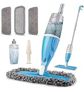 Spray Wet Mops for Hardwood Floors Cleaning: Floor Flat Mops Refillable | 3 Washable Pads for Swi...