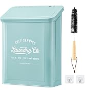 MONJITA Magnetic Lint Bin for Laundry Room, Metal Trash Can with Lid for Dryer, Farmhouse Lint Ho...