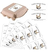 PRESSINART 10 Sheets 60Pcs Farm Fresh Egg Carton Labels 2