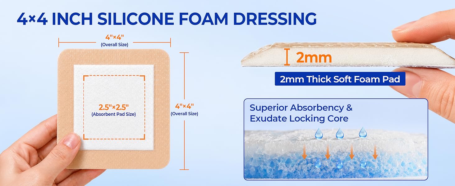 4x4 foam dressing