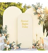 Beige Arch Cover 3 Set - 4FT, 5FT, 6FT Arch Backdrop Cover Spandex Fitted Wedding Arch Stand Cove...