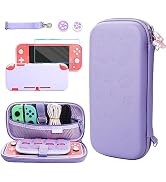 GLDRAM Carrying Case for Nintendo Switch Lite, Accessories Bundle with Purple Sakura Travel Case,...
