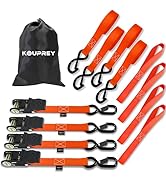 Ratchet Straps, Boat Tie Down Straps to Trailer, Motorcycle Straps, Kayak Tie Downs, 4-PK 1" x 15...