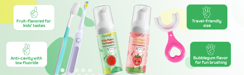 foam toothpaste toddler toothpaste age 1-2 teeth whitening foam kids foam toothpaste