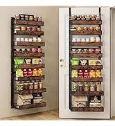 Clothink 8 Tier Over The Door Pantry Orangizer 2 IN 1 Wall Mounted or Hanging Spice Rack with Adj...