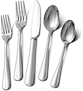 40 Piece Silverware Set, Food-Grade Stainless Steel Flatware Set for 8, Rust-proof Mirror Polishe...