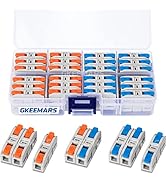 GKEEMARS 48 Pcs Lever Wire Connectors, 1 Conductor DIY Splicing Connectors Kit for Circuit Inline...