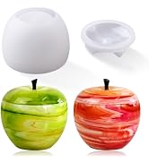 LET'S RESIN Resin Molds Jar, Apple Shaped Life-Size Silicone Jar Molds for Resin with Lid Stem, F...