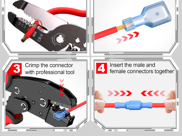 male female spade connectors