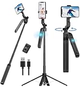 Auto Face Tracking Tripod for iPhone, 360° Rotation Motion Sensor Phone Tripod Stand, 71" Extenda...