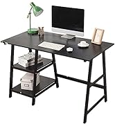 Need Computer Desk, 47 inches Home Office Desks with Storage Shelves,Writing Table Trestle Desk S...