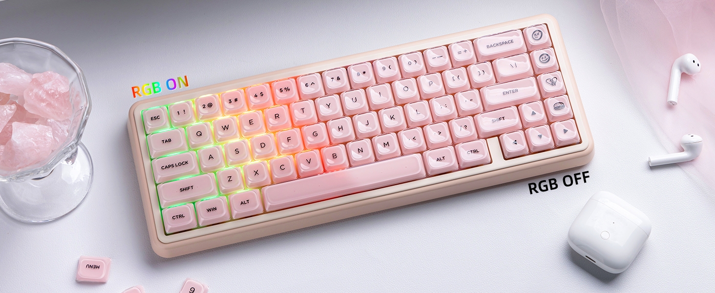 Jelly Low Profile Keycaps Shine Through Keycaps