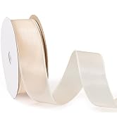 Pandahall 20 Yards Beige Ribbon for Gifts Wrapping, 1 Inch Sheer Organza Ribbon Chiffon Fabric Ri...