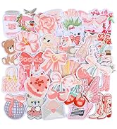 Kingsow Pink Coquette Iron On Patches: 32 Pack Cute Girly Aesthetic Embroidery Patches for Jacket...