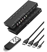 5 in 1 Out HDMI/AV Switcher, RCA/HDMI to HDMI Converter -2 AV Inputs, 3 HDMI Inputs, Support HDR ...