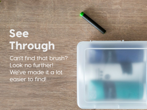 pencil box storage container lids craft organizer clear art supply plastic small hobby school