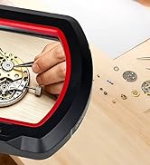 KUVRS 12X 30X Magnifying Glass with Light and Clamp, Ultra Long 3-Section Swing Arm Workbench Mag...