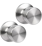HOSOM 2 Pack Dummy Door Knobs, Keyless Closet Door Knobs Satin Nickel Dummy Door Handle, Exterior...