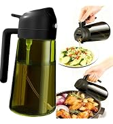 JACCOOTHALIA 16oz/470ml Oil Sprayer for Cooking, 2 in 1 Oil Dispenser for Kitchen, Olive Oil Spra...