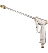 UKCOCO High Pressure Garden Hose Nozzle Sprayer, Full Metal Plating Long Nozzle for Car Wash, Gar...