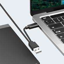 ROOFULL External CD/DVD Drive Writer Burner with USB Ports SD Slot Wide Compatibility