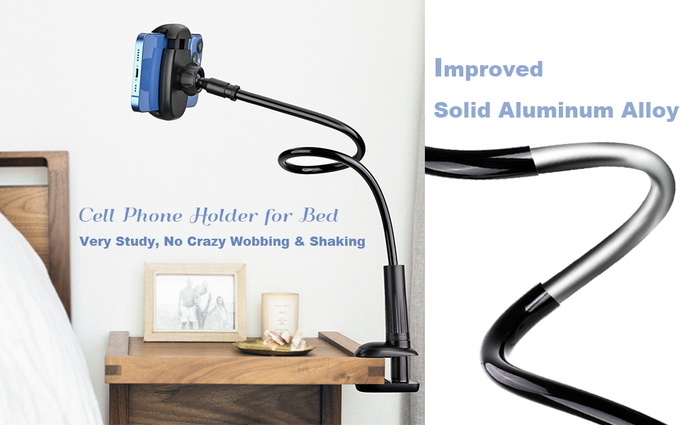 Phone holder for bed