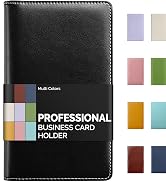 Sooez Leather Business Card Book Holder, Professional Business Cards Book Organizer, 240 Card Cap...
