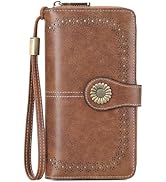 SENDEFN Wallet for Women RFID Blocking Leather Clutch Long Purse Large Capacity Credit Card Holde...