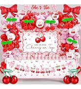 Cherry Baby Shower Party Decorations Kit - Includes She's The Cherry On Top Banner, Balloon Arch,...