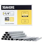 YEAHOME Heavy Duty Staples, 2000 Counts 1/4 inch T50 Staples, Galvanized 3/8 Inch Crown Upholster...