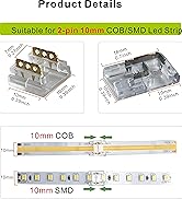 SWOTU 24Pcs 2Pin 8mm Straight & L Shape Led Strip connectors for 8mm Width COB/SMD Single Color L...