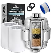 AquaHomeGroup Hard Water Shower Head Filter (2 Cartridges Included) – High-Pressure Water Softene...
