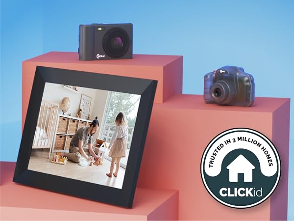 Clickid products trusted in 3 million homes- toy cameras, photography cameras, photoframes