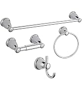 BGL 4-Piece Bathroom Accessory Set Chrome Bathroom Hardware Set 24 Inches Adjustable Towel Bar To...