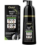 Black Hair Dye Shampoo for Gray Hair, DEXE Semi-Permanent Hair Color Shampoo for Women and Men, S...