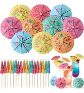 60 Mini Drink Umbrellas Cocktail Picks, Paper Cocktail Umbrellas for Drinks | Tiny Umbrella Tooth...