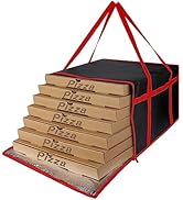 CIVJET Insulated Pizza Delivery Bag for Carry Hot, 20" x 20" x 14" Insulated Food Delivery Bag, I...