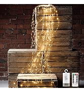 VOOKRY 10 Strands 200 LEDs Hanging Twinkle Fairy Lights Battery Operated with Remote, Waterproof ...