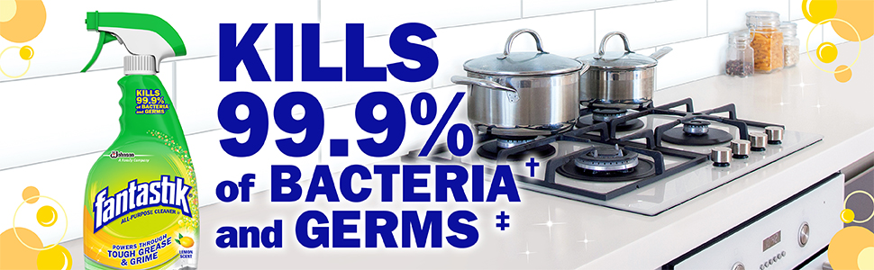 Kills 99.9% of Bacteria and Germs
